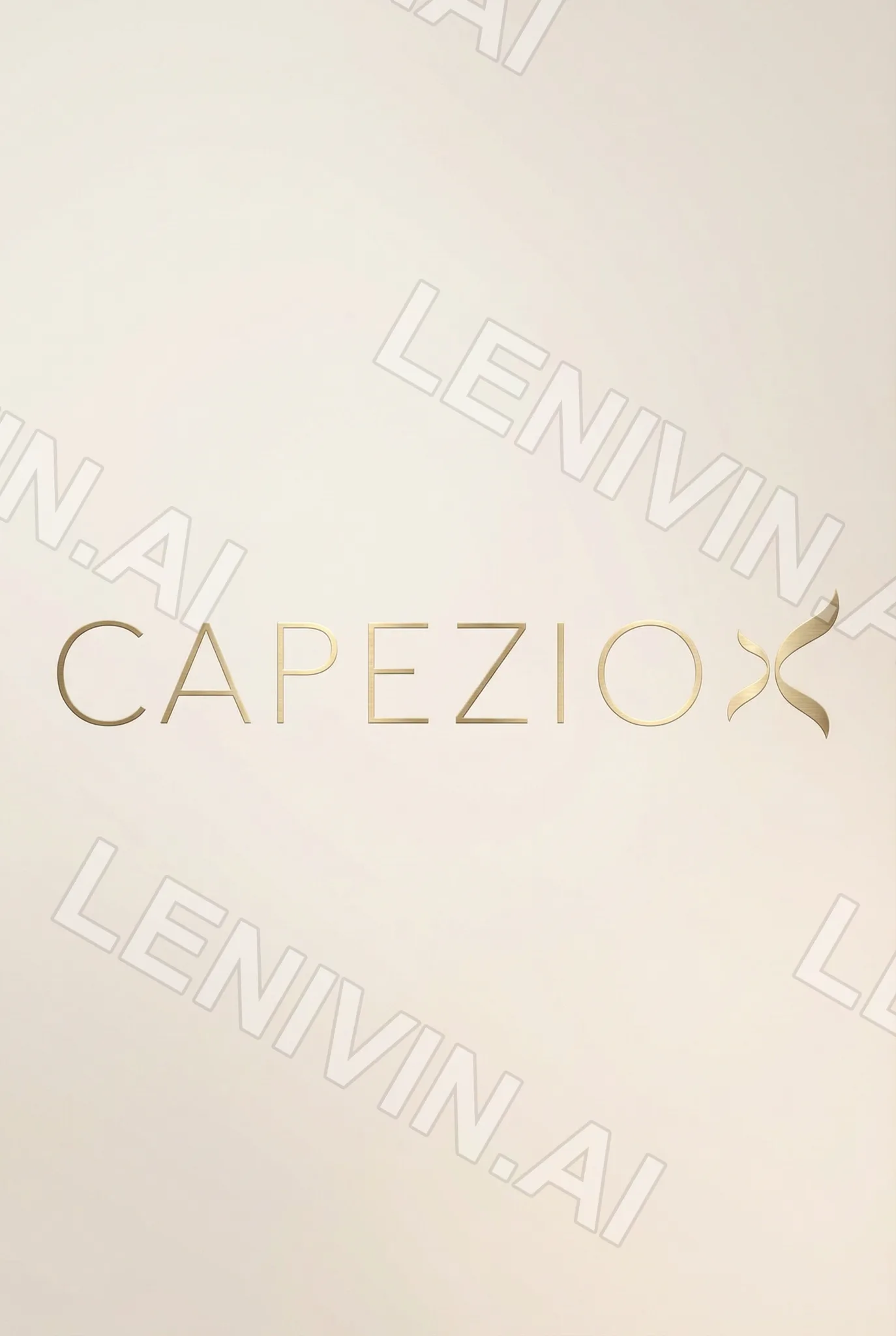 Золотая надпись CAPEZIO на кремовом фоне