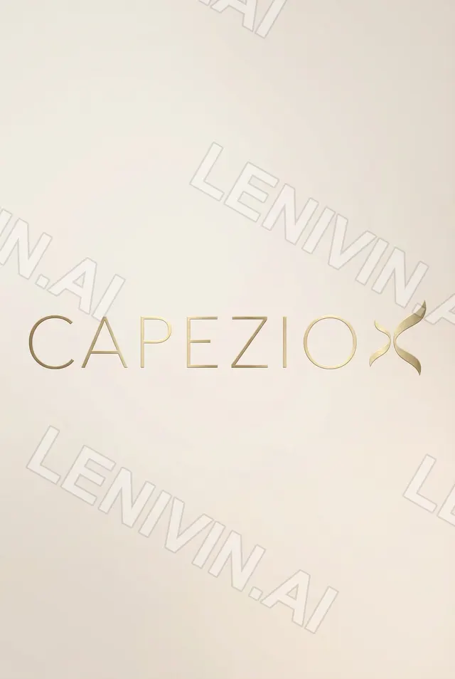 Золотая надпись CAPEZIO на кремовом фоне