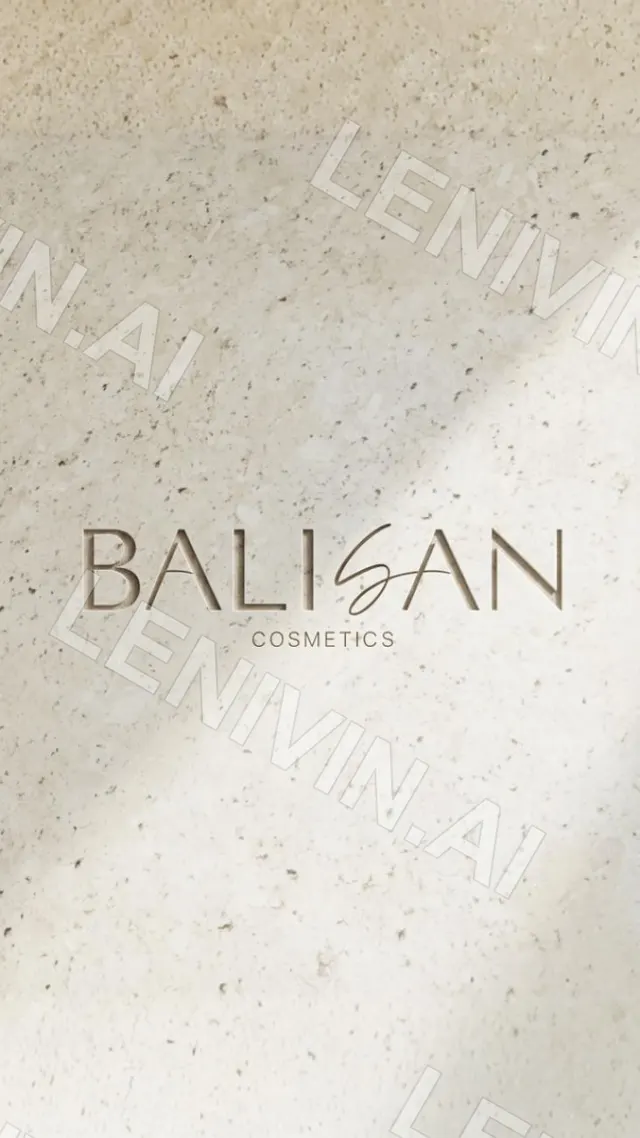 Надпись BALISAN COSMETICS на светлой песчаной поверхности